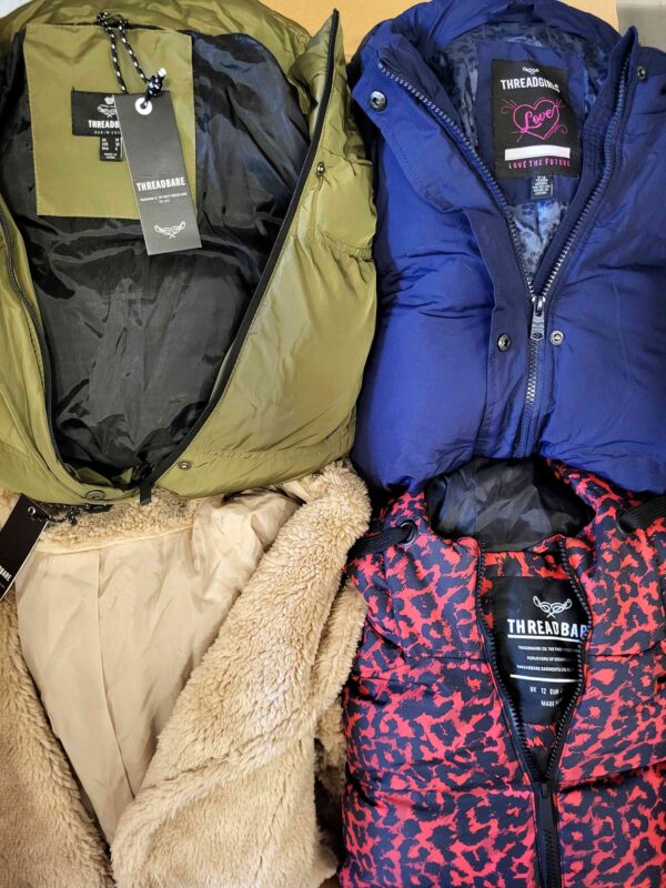 The photo shows a package with clothing in the category TJ.