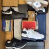 The photo shows a package with footwear in the category CS.