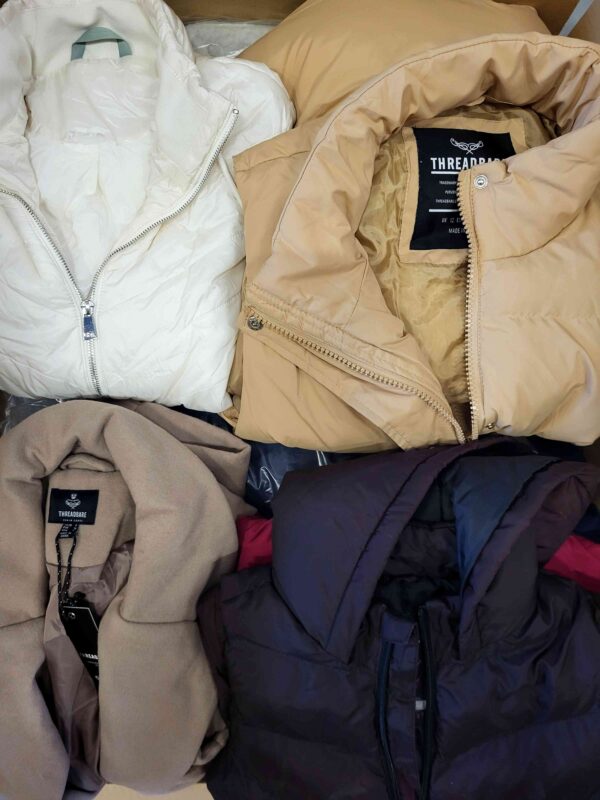 The photo shows a package with clothing in the category TJ.