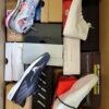 The photo shows a package with footwear in the category CS.
