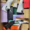 The photo shows a package with footwear in the category CS.