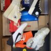 The photo shows a package with footwear in the category CS.