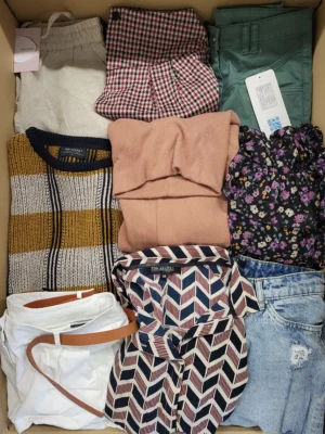 The photo shows a package with clothing in the category TSC.