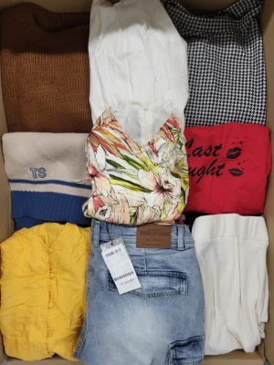 The photo shows a package with clothing in the category TSC.