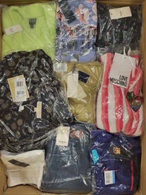 The photo shows a package with clothing in the category AW.