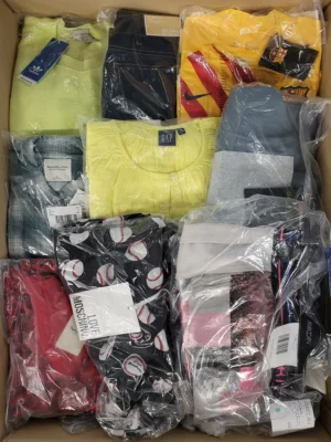 The photo shows a package with clothing in the category AW.