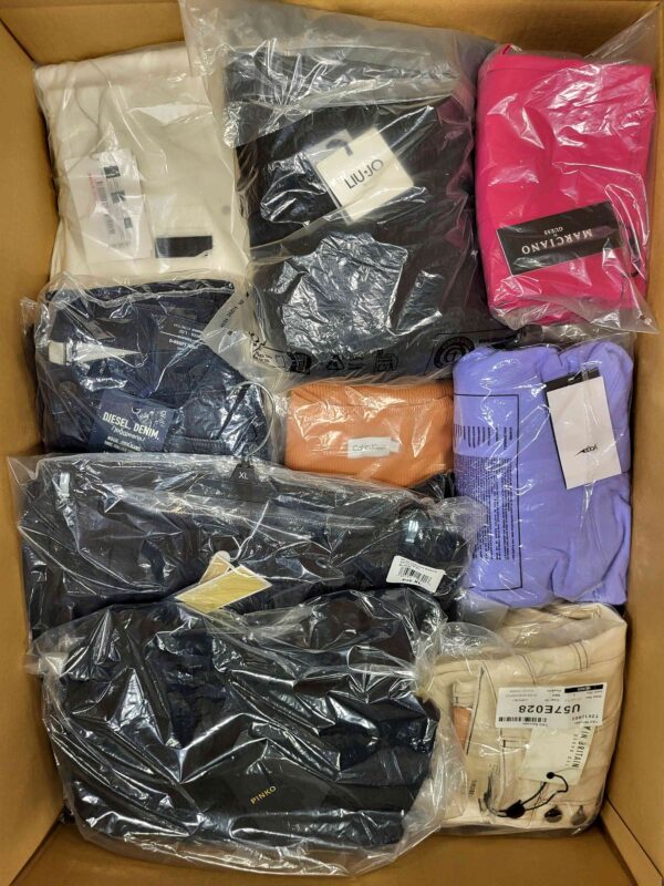 The photo shows a package with clothing in the category AP.