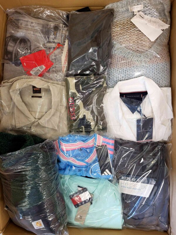 The photo shows a package with clothing in the category B.