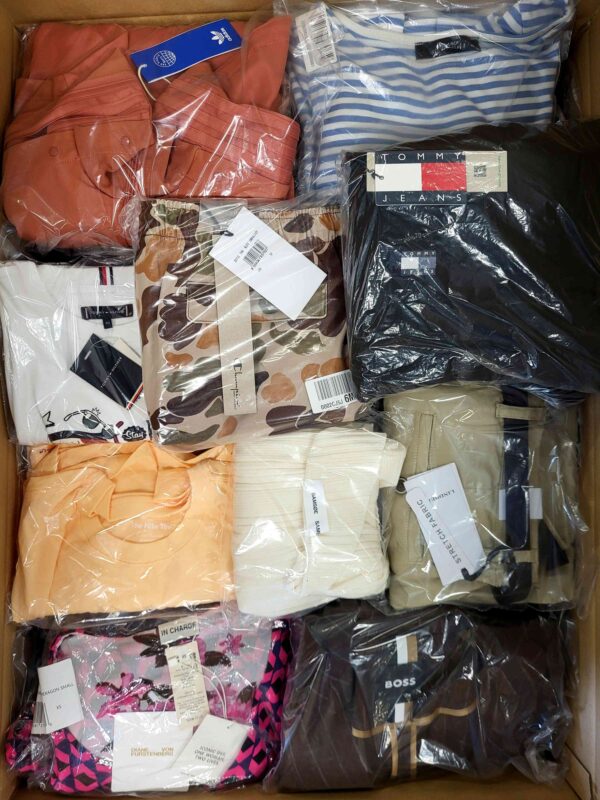 The photo shows a package with clothing in the category B.