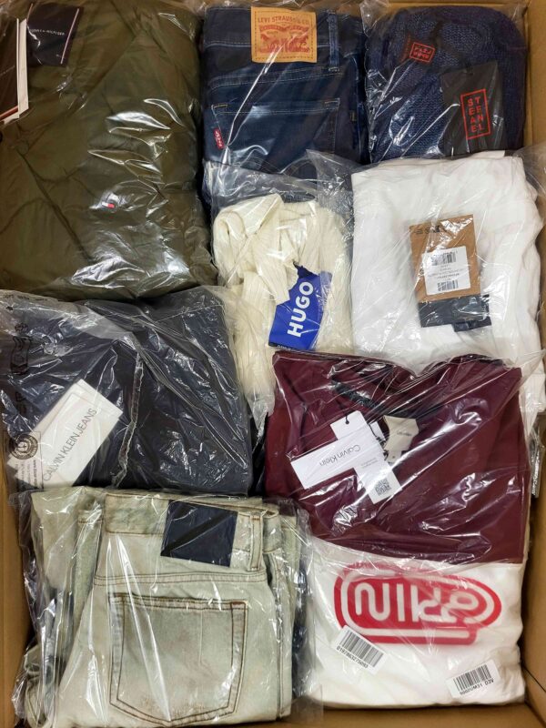The photo shows a package with clothing in the category B.