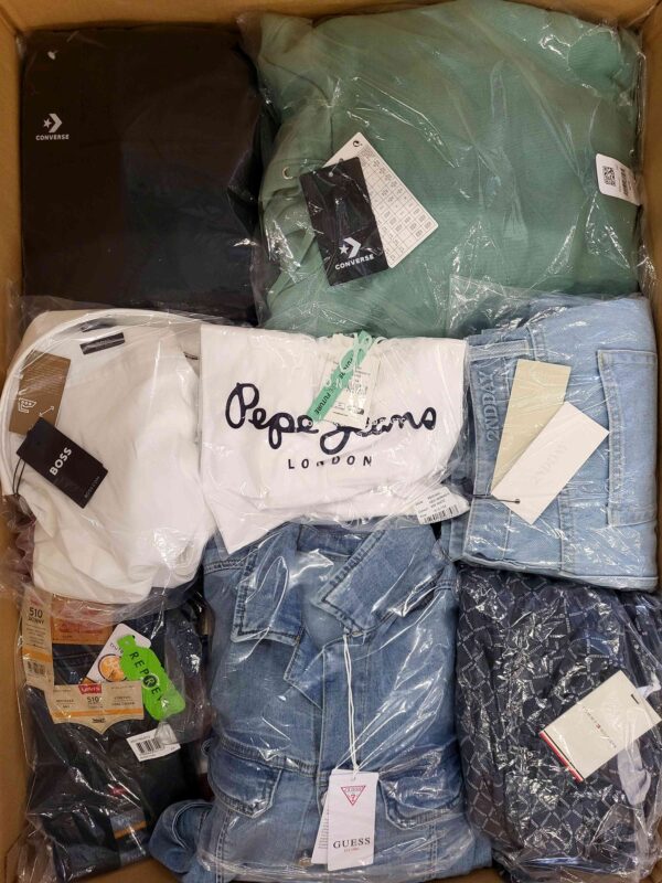 The photo shows a package with clothing in the category B.