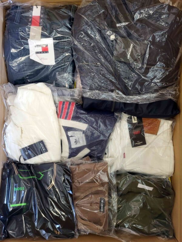 The photo shows a package with clothing in the category B.