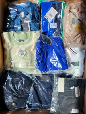 The photo shows a package with clothing in the category B.