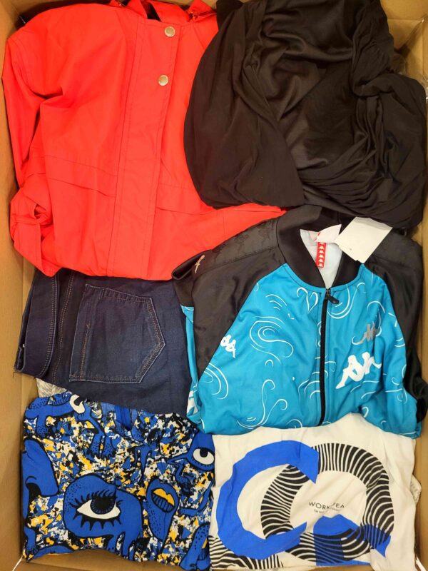 The photo shows a package with clothing in the category U.