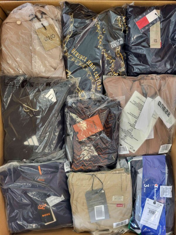 The photo shows a package with clothing in the category B.