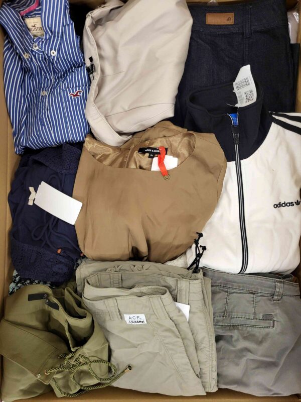 The photo shows a package with clothing in the category U.