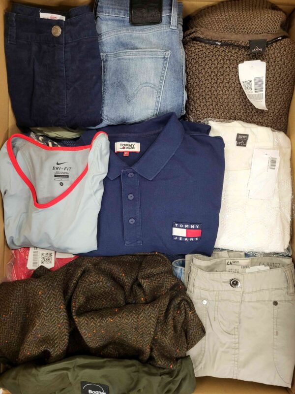 The photo shows a package with clothing in the category U.