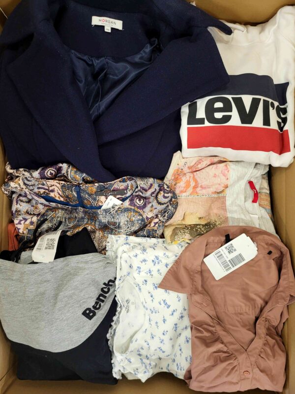 The photo shows a package with clothing in the category U.