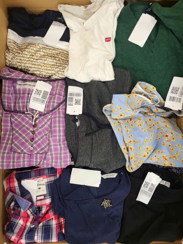 The photo shows a package with clothing in the category U.