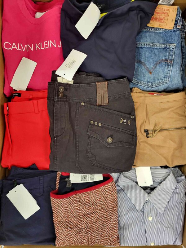 The photo shows a package with clothing in the category U.