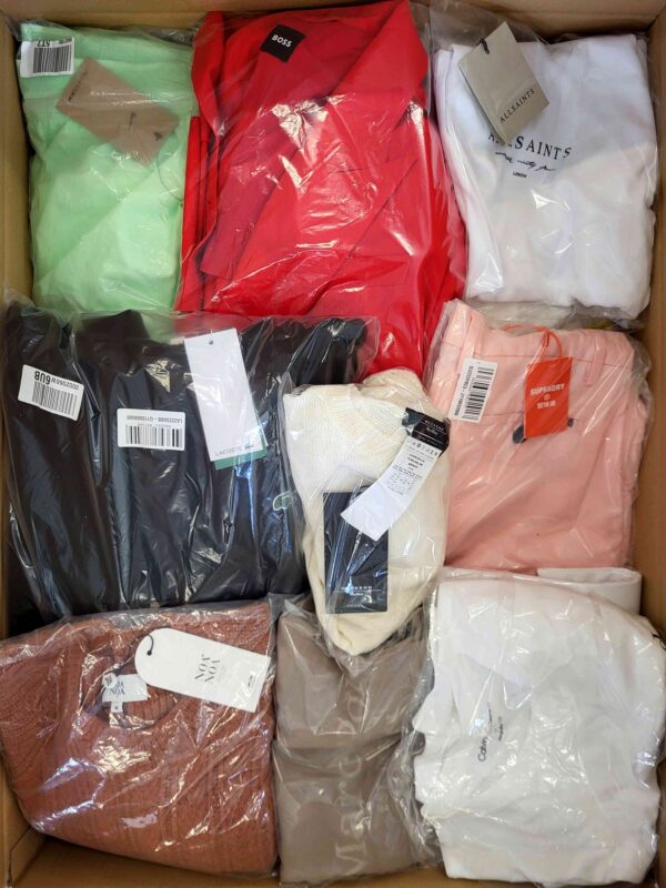 The photo shows a package with clothing in the category B.
