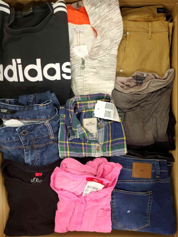The photo shows a package with clothing in the category U.