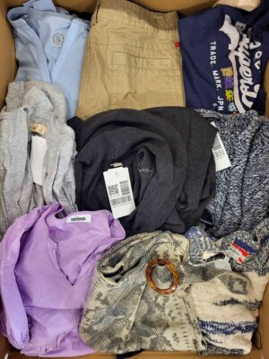 The photo shows a package with clothing in the category U.
