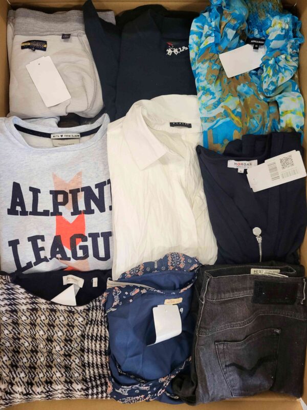 The photo shows a package with clothing in the category U.