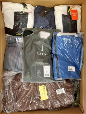 The photo shows a package with clothing in the category AJS.