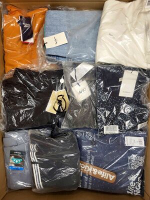 The photo shows a package with clothing in the category AW.