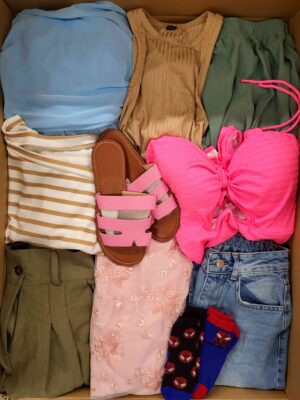 The photo shows a package with clothing in the category BSN.