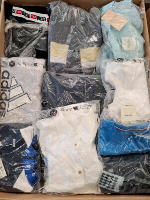 The photo shows a package with clothing in the category D.