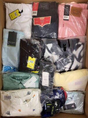 The photo shows a package with clothing in the category K.