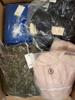 The photo shows a package with clothing in the category AJW.