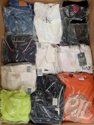 The photo shows a package with clothing in the category D.