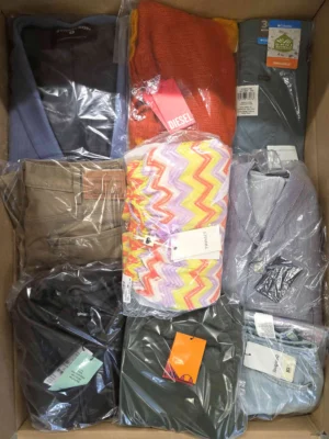 The photo shows a package with clothing in the category B.