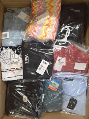 The photo shows a package with clothing in the category B.