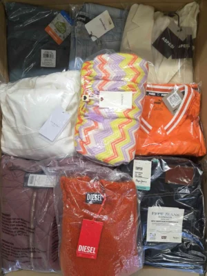 The photo shows a package with clothing in the category B.