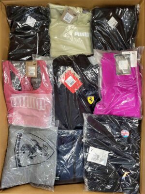 The photo shows a package with clothing in the category AP.