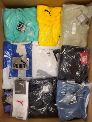 The photo shows a package with clothing in the category AP.