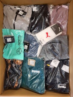 The photo shows a package with clothing in the category AP.