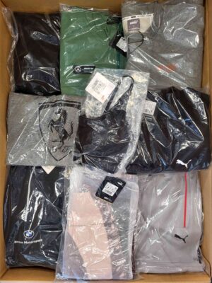 The photo shows a package with clothing in the category AP.