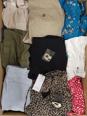 The photo shows a package with clothing in the category TSC.