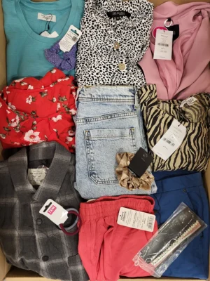 The photo shows a package with clothing in the category TSC.