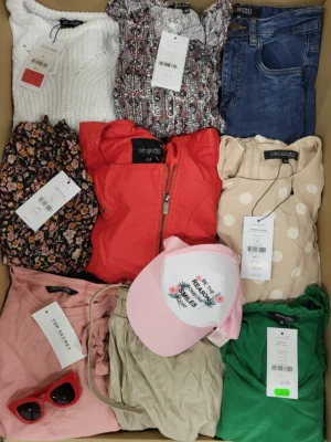 The photo shows a package with clothing in the category TSC.