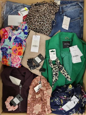 The photo shows a package with clothing in the category TSC.