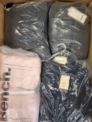 The photo shows a package with clothing in the category AJW.