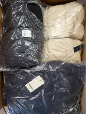 The photo shows a package with clothing in the category AJW.