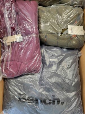 The photo shows a package with clothing in the category AJW.