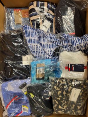 The photo shows a package with clothing in the category AW.